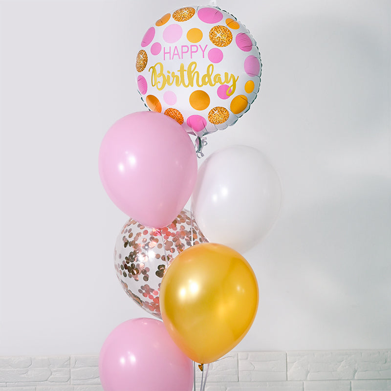 Pink Champagne Balloon Bunch